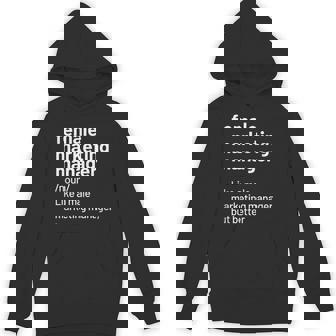 Female Marketing Manager Definition Unisex Hoodie | Mazezy