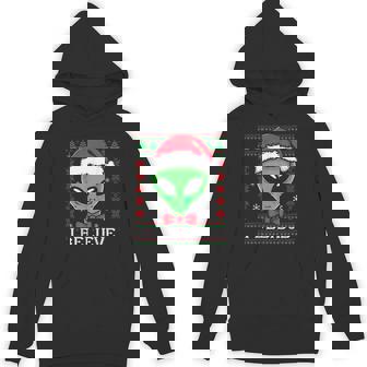 Festive Ufo Santa Alien Ugly Sweater Christmas Sci-Fi Lovers Hoodie | Mazezy