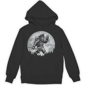 Firefighting Retro Bigfoot Firefighter Sasquatch Fireman Hoodie | Seseable UK