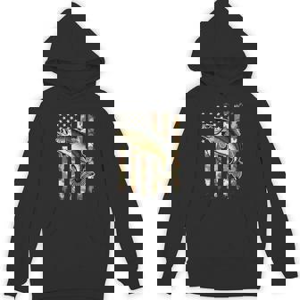 Fishing On Back Camouflage Usa American Flag Fisherman Hoodie | Mazezy