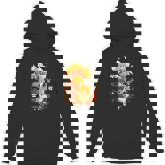 Fox Kawaii Kitsune Japanese Nine-Tailed Sakura Hoodie - Seseable