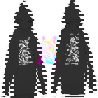 French Bulldog Illustration Line Art Sunglasses Colorful Kid Unisex Hoodie | Mazezy