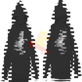 Cat On A Skateboard Skateboarding Hoodie - Monsterry