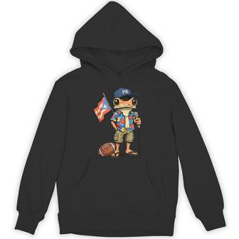 Coqui Frog Soccer Player Puerto Rico Football Boricua Hoodie - Thegiftio UK