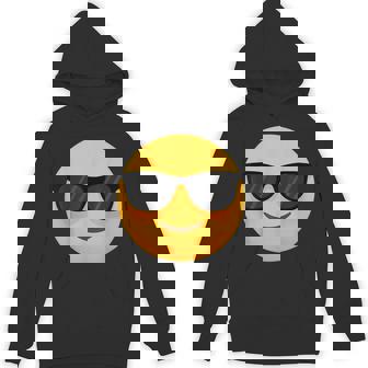 Emoticon Cool Smiling Face With Sunglasses Hoodie - Seseable