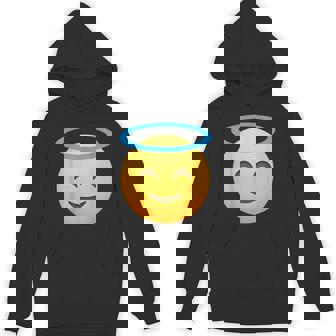 Emoticon Smiling Face With Halo Angel Hoodie - Thegiftio