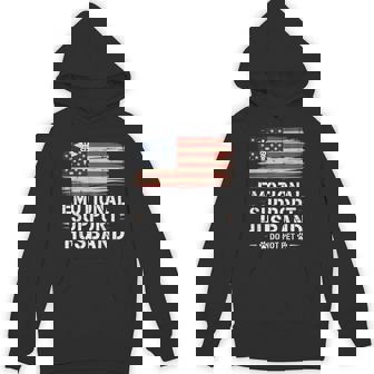 Emotional Support Husband Do Not Pet American Flag Hoodie | Seseable CA