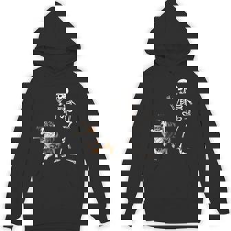 Halloween Australian Shepherd And Skeleton Hoodie - Thegiftio