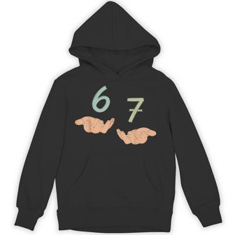 Hands 67 Meme Six Seven Gen Alpha Slang Hoodie - Thegiftio UK
