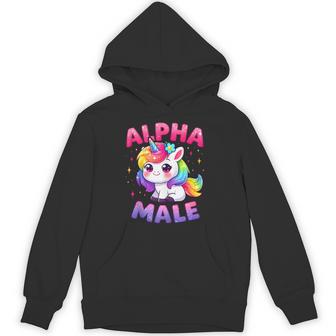 Ironic Alpha Unicorn Sarcastic Girly Sparkle Rainbow Hoodie - Thegiftio