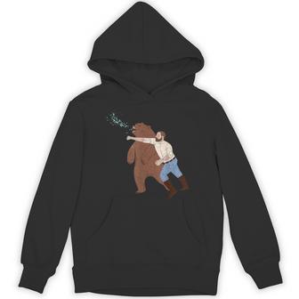 Man Punching Bear Vintage Hoodie - Monsterry