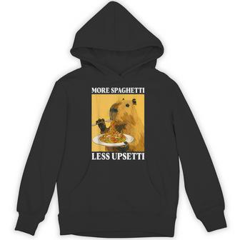 More Spaghetti Less Upsetti Capybara Eating Pasta Hoodie - Thegiftio UK