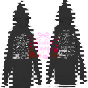 Galentine Gang Coquette Bow Aesthetic Pink Hearts Hoodie - Monsterry