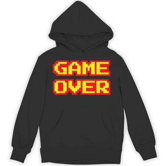 Game Over Vintage Retro Arcade Video Games Gaming Hoodie - Thegiftio UK