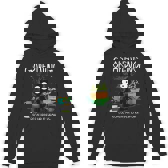 Gardening Because Murder Is Wrong Black Cat Gardening Hoodie - Monsterry