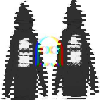 Ghost Trippy Vaporwave Halloween Techno Rave EDM Party Unisex Hoodie | Mazezy