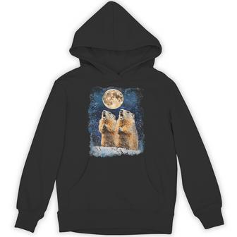 Gound Hog Day Howling At The Moon Groundhog Hoodie | Mazezy
