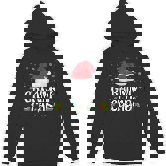Grammy Claus Christmas Lights Santa Pajama Family Matching Hoodie | Mazezy