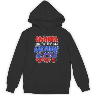 Grandpa Of The Birthday Boy Costume Spider Web Birthday Hoodie - Thegiftio