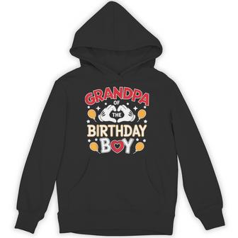 Grandpa Of The Birthday Boy Family Party Decor Grandson Hoodie - Thegiftio UK