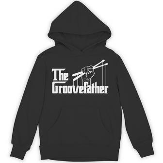 The Groovefather Vintage Drums Drumming Band Drummer Hoodie | Mazezy