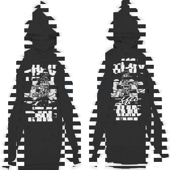 This Guy Loves Trains Railroad Lover Locomotive Conductor Hoodie - Thegiftio