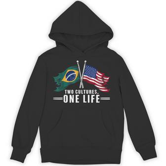 Half Brazilian Half American Usa Flag Brazil America Hoodie | Mazezy