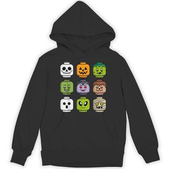 Halloween Building Brick Head Pumpkin Ghost Zombie Boys Hoodie - Thegiftio UK