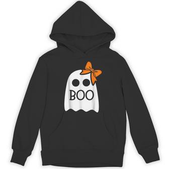 Halloween Ghost Boo With Bow Hoodie - Thegiftio UK