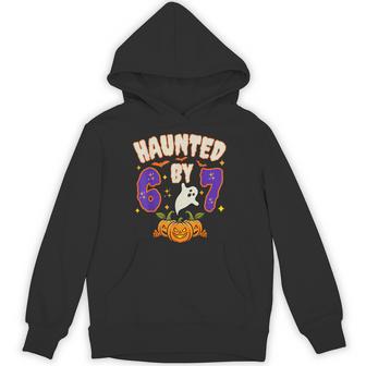 Halloween Haunted By 6 7 Six Seven Gen Alpha Z 67 Meme Hoodie - Thegiftio UK