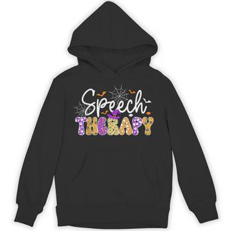 Halloween Speech Therapy Spooky Ghost Slp Therapist Hoodie - Thegiftio UK