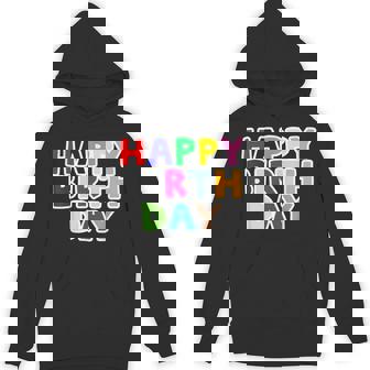 Happy Birthday（ハッピーバースデー）カラフルポップ【お誕生日 プリント】サプライズ 文字 イベントデザイン パーカー - Kawaiitshirt