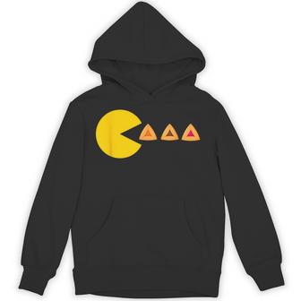Happy Purim Costume Video Game Eating Hamantashen Jewish Hoodie | Seseable UK