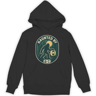 Haunted By 6-7 Bigfoot Lantern Halloween Badge Hoodie - Thegiftio UK