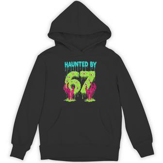 Haunted By 67 Halloween Spooky Season Pumpkin Ghost Hoodie - Thegiftio UK