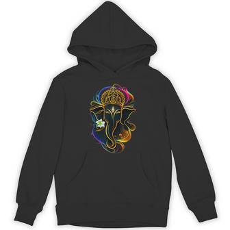 Hindu Ganesha Puja Elephant God India Meditation Yoga Murti Hoodie - Thegiftio UK