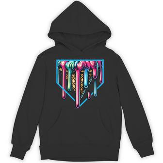 Home Plate Drip Ice Cream Softball & Baseball Hoodie - Thegiftio UK