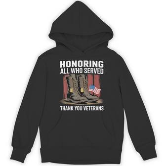 Honoring All Who Served Thank You Veterans Day Us Patriotic Hoodie | Seseable UK