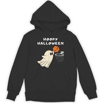Hoopy Halloween Basketball Ghost Slam Dunk Basketball Hoop Hoodie - Thegiftio UK