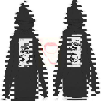 Ice Hockey Japanese Grumpy Frog Hockey Hoodie - Seseable