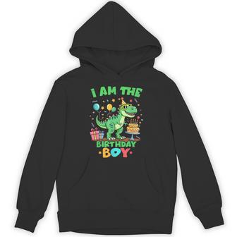 I'm The Birthday Boy T Rex Dinosaur Family Party Boys Hoodie - Thegiftio UK