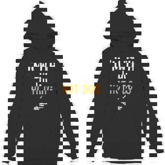 I'm With The Hot Dog Costume Halloween Matching Couple Hoodie - Monsterry