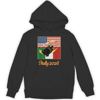 Italy 2026 Bobsled 2026 Usa Italy Flags Winter Sports Hoodie - Monsterry