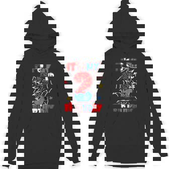 It's My 2Nd Birthday Spider Web Theme Party 2 Years Old Boys Hoodie - Monsterry
