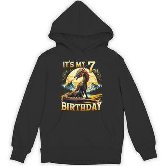 It's My 7Th Birthday Dragon 7 Birthday 7 Year Old Boy Hoodie - Thegiftio UK