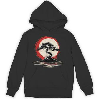 Japanese Bonsai Tree And Sunset Hoodie - Thegiftio UK