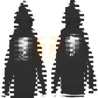 Jesus Christ Faith Cross In The Rock Christian Running Men Unisex Hoodie | Mazezy