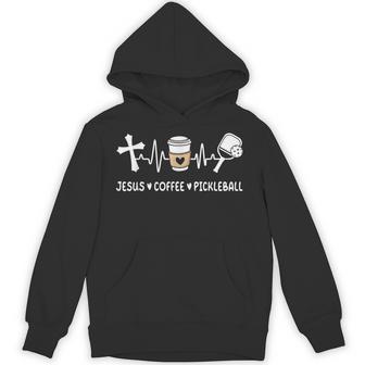 Jesus Coffee Pickleball Lover Christian Pickleball Player Hoodie - Thegiftio UK