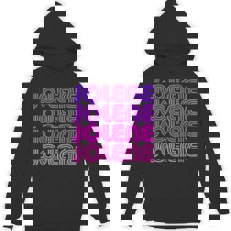 Jolene First Name Jolene Retro Pink Purple Love 80S Style Hoodie | Mazezy