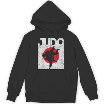 Judo Vintage Martial Arts Retro Judo Japanese Flag Hoodie - Thegiftio UK
